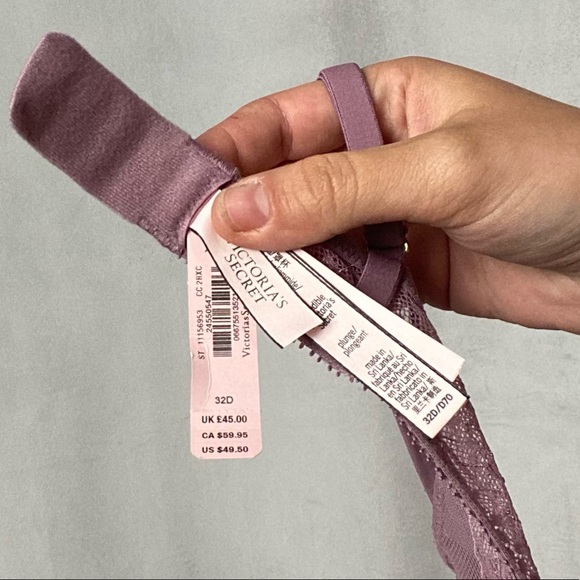 NWT VICTORIA SECRET PURPLE LACE BRA 32d - Picture 5 of 6